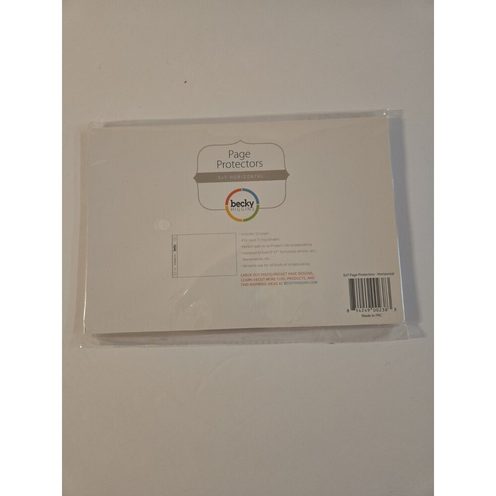 Becky Higgins Horizontal 5x7 page protectors 12 Pages Fits Most 3 Ring Binders